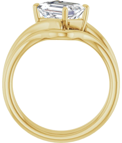 Sužadėtuvių Žiedas „Solitaire Bypass“ 14k yellow gold Emerald 8mm x 6mm (7)
