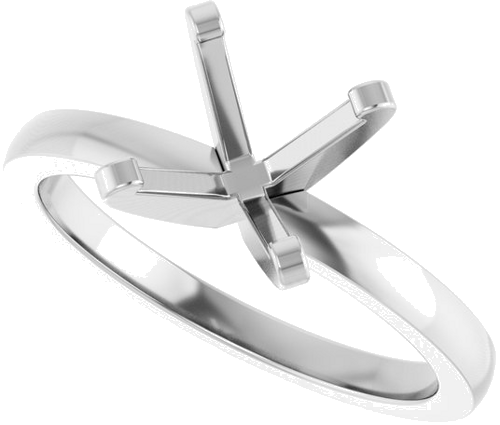 Sužadėtuvių Žiedas „Solitaire“ 585 Baltojo Aukso Round 8mm (5)