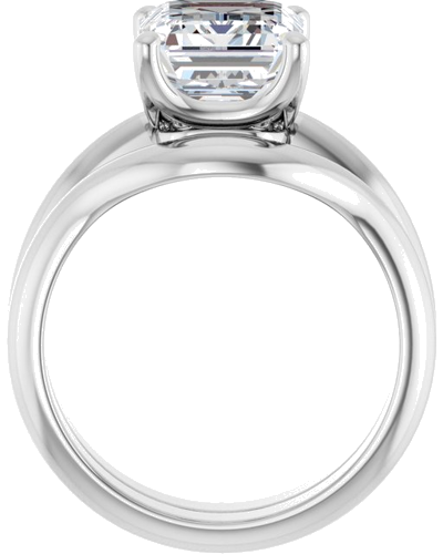 Sužadėtuvių Žiedas „Solitaire Crown-Inspired“ 14k white gold Emerald 10mm x 8mm (7)