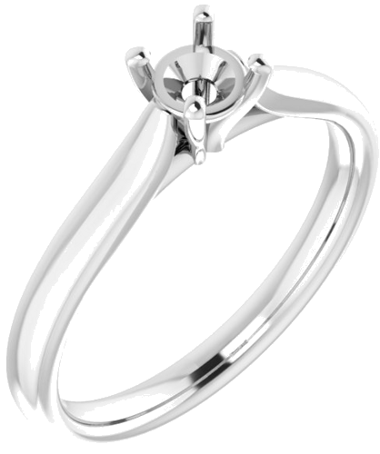 Sužadėtuvių Žiedas „Solitaire“ 585 Baltojo Aukso Round 4.4mm (1)