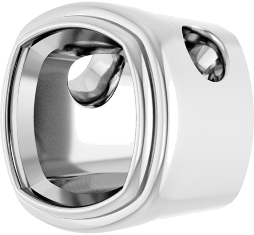 Pakabukas „Bezel-Set Solitaire“ 10k white gold Cushion 6mm (2)