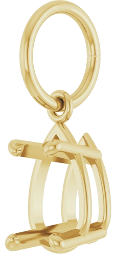 Pakabukas „Solitaire Charm“ 14k yellow gold Pear 8mm x 5mm (2)