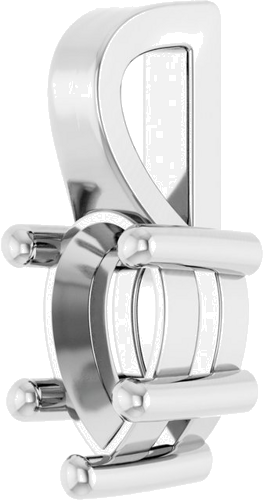 Pakabukas „Solitaire“ 585 Baltojo Aukso Pear Shape 6mm x 4mm (2)