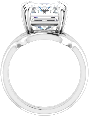 Platinum 12x10 mm Emerald Solitaire Engagement Ring Mounting (7)