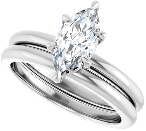 Sužadėtuvių Žiedas „Claw-Prong“ 950 Platinos Marquise 10mm x 5mm (10)