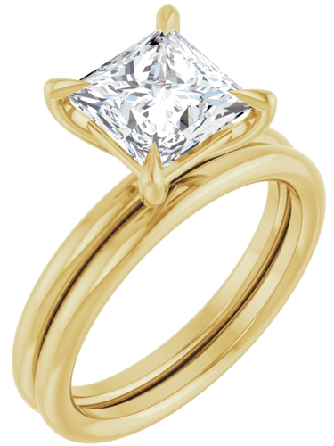 Sužadėtuvių Žiedas „Claw-Prong Solitaire“ 14k yellow gold Square 7mm (6)