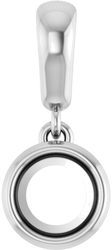 Pakabukas „Bezel-Set Charm“ 14k white gold Round 5.2mm (1)