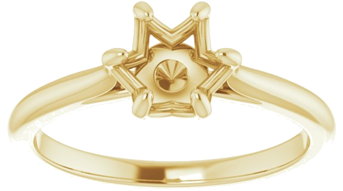 14K Yellow 6.5 mm Round Solitaire Engagement Ring Mounting (3)
