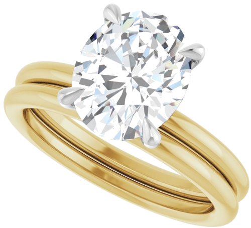 Sužadėtuvių Žiedas „Claw-Prong Solitaire“ 14k yellow/white gold Oval 10mm x 8mm (10)
