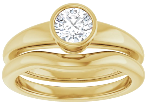 Sužadėtuvių Žiedas „Bezel-Set Solitaire“ 10k yellow gold Round 5.2mm (8)