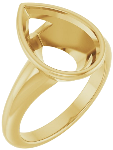 Sužadėtuvių Žiedas „Bezel-Set Solitaire“ 14k yellow gold Pear 14mm x 9mm (1)