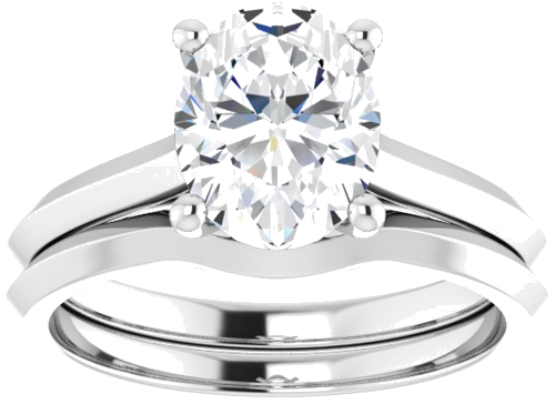 Sužadėtuvių Žiedas „Claw-Prong“ 14k white gold Oval 9mm x 7mm (8)