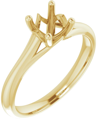 14K Yellow 6 mm Round Solitaire Engagement Ring Mounting (1)