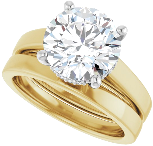 Sužadėtuvių Žiedas „Hidden Halo-Style“ 14k yellow/white gold Round 9.4mm (10)