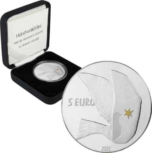 2022 Latvia For the Freedom of Ukraine 5 euro silver coin (1)