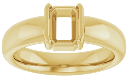 Sužadėtuvių Žiedas „Half-Bezel Solitaire“ 14k yellow gold Emerald 7mm x 5mm (3)