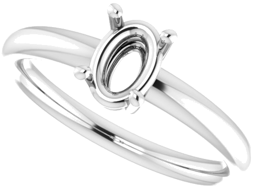 10K White 7x5 mm Oval Engagement Ring Mounting (5)