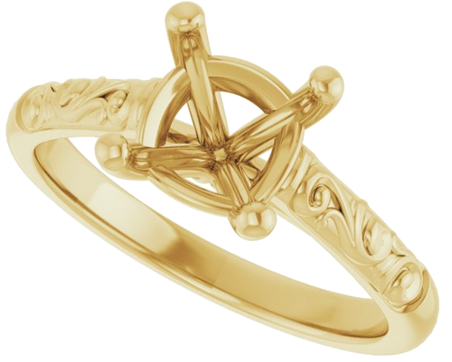 Sužadėtuvių Žiedas „Solitaire“ 14k yellow gold Cushion 7mm (5)
