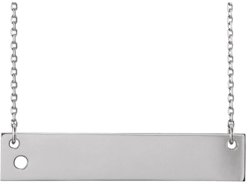 Sterling Silver 2 mm Round Engravable Family Bar 16-18  Necklace Mounting (1)