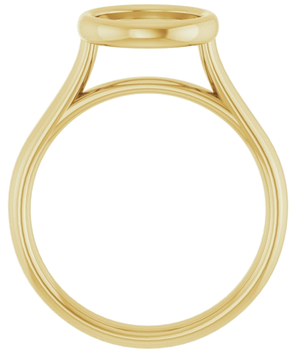 14K Yellow  8 mm Round Solitaire Engagement Ring Mounting (2)