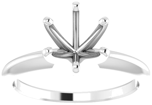 Platinum 7.3-7.7 mm Round 6-Prong Comfort-Fit Solitaire Ring Mounting (3)