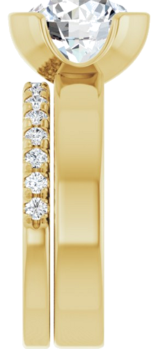 Sužadėtuvių Žiedas „Half-Bezel Solitaire“ 18k yellow gold Round 9.4mm (9)