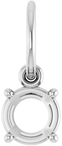 Pakabukas „Solitaire Charm“ 10k white gold Round 5mm (1)