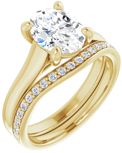 Sužadėtuvių Žiedas „Solitaire“ 585 Geltonojo Aukso Oval 9mm x 7mm (6)