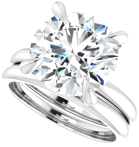 14K White  11 mm Round Solitaire Engagement Ring Mounting (10)