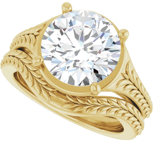 Sužadėtuvių Žiedas „Solitaire“ 14k yellow gold Round 10mm (10)