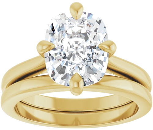 Sužadėtuvių Žiedas „Solitaire“ 14k yellow gold Elongated Cushion 10mm x 8mm (8)