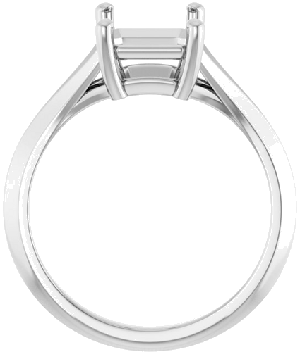 Sužadėtuvių Žiedas „Solitaire Split Shank“ 14k white gold Emerald 9mm x 7mm (2)