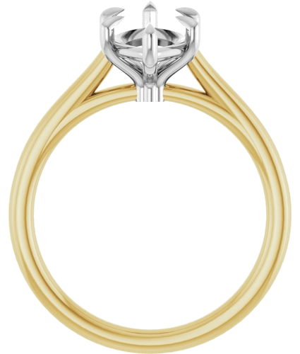 Sužadėtuvių Žiedas „Claw-Pong“ 14k yellow/white gold Marquise 13mm x 6.5mm (2)