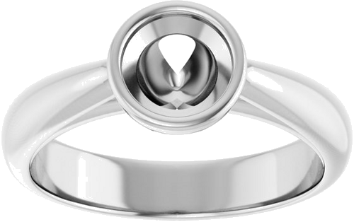 Sužadėtuvių Žiedas „Bezel-Set Solitaire“ 14k white gold Round 5.8mm (3)