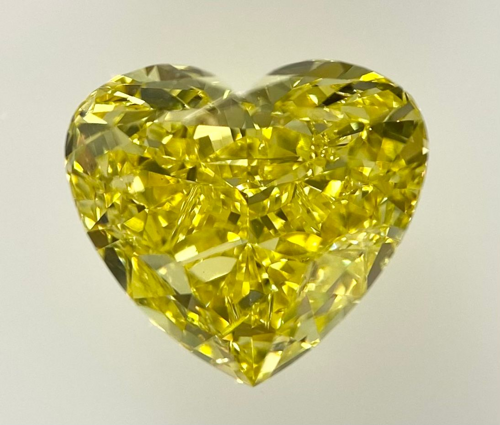 3.01 carat Fancy Vivid Yellow-SI1 Natūralus Heart Deimantas (1)