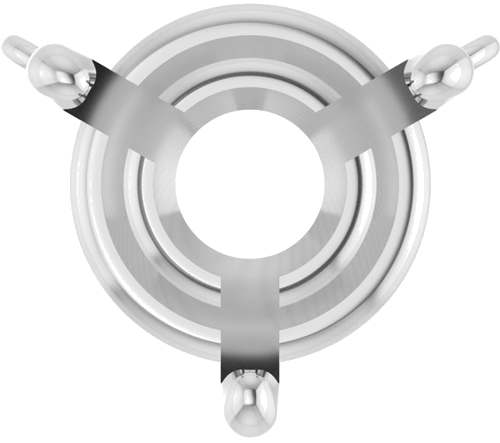 14K White 8 mm Round 3-Prong Necklace Center (1)