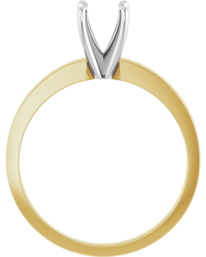 Sužadėtuvių Žiedas „Solitaire“ 14k yellow/white gold Round 5.7mm x 6mm (2)