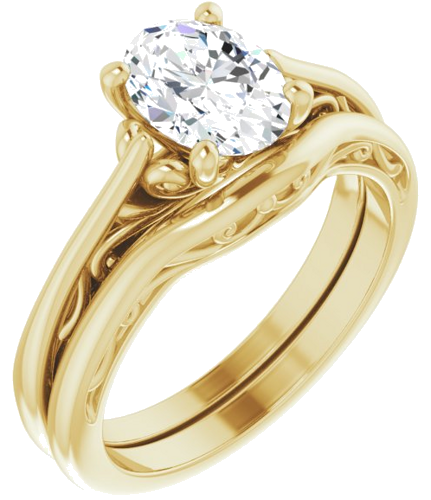 Sužadėtuvių Žiedas „Solitaire“ 14k yellow gold Oval 8mm x 6mm (6)