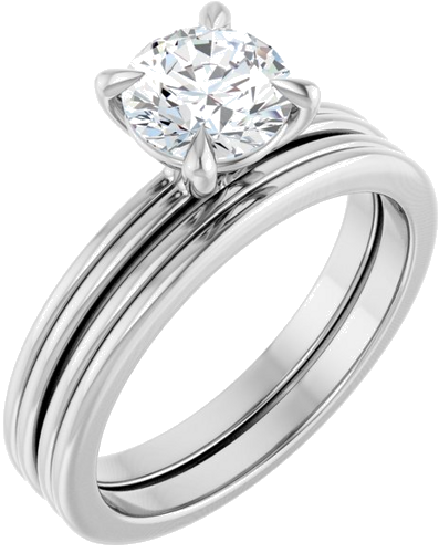 Sužadėtuvių Žiedas „Claw-Prong Solitaire“ 14k white gold Round 6.5mm (6)
