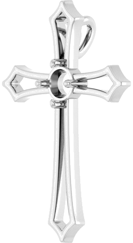 Pakabukas „Accented Cross“ 925 Sidabro Round 4.1mm (2)