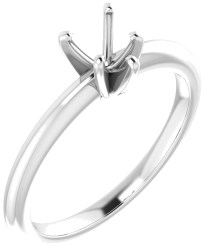 Platinum  5x5 mm Heart Solitaire Engagement Ring Mounting (1)