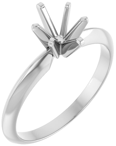 14K White 7.5x5.5 mm Oval 6-Prong Solitaire Engagement Ring Mounting (1)