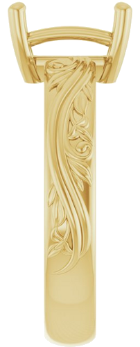 Sužadėtuvių Žiedas „Solitaire Sculptural“ 14k yellow gold Emerald 8mm x 6mm (4)