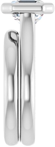 14K White  7 mm Asscher Solitaire Engagement Ring Mounting (9)