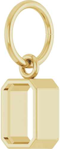 Pakabukas „Bezel-Set Solitaire Charm“ 10k yellow gold Emerald 6mm x 4mm (2)