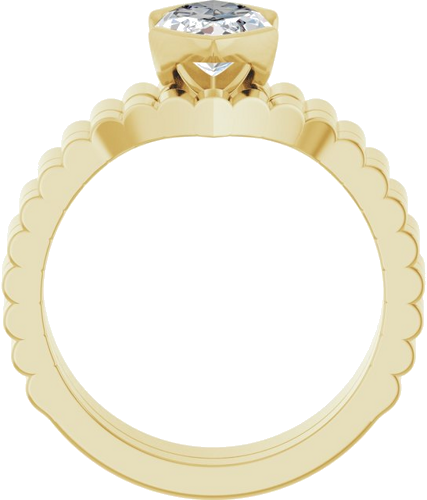Sužadėtuvių Žiedas „Half-Bezel Solitaire“ 14k yellow gold Marquise 12mm x 6mm (7)
