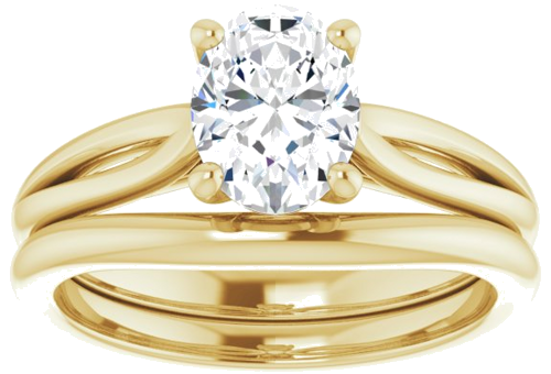 Sužadėtuvių Žiedas „Solitaire“ 14k yellow gold Oval 8mm x 6mm (8)