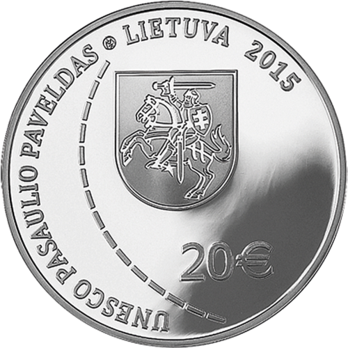 2015 Лук от щраус, Литва, сребърна монета от 20 евро (2)