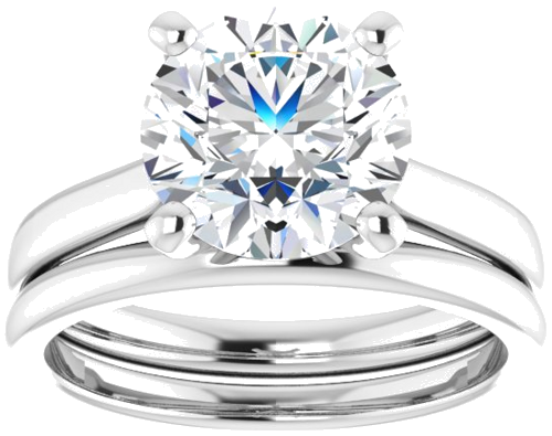 Platinum 9 mm Round Engagement Ring Mounting (8)