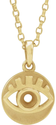 Pakabukas „Evil Eye“ 585 Geltonojo Aukso Round 3mm (1)